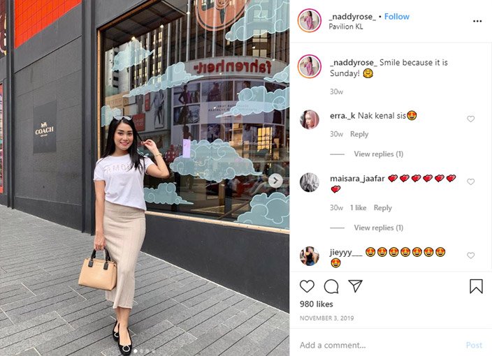 Naddy Rose Instagram | Influencer Marketing Agency in Malaysia - MYSense