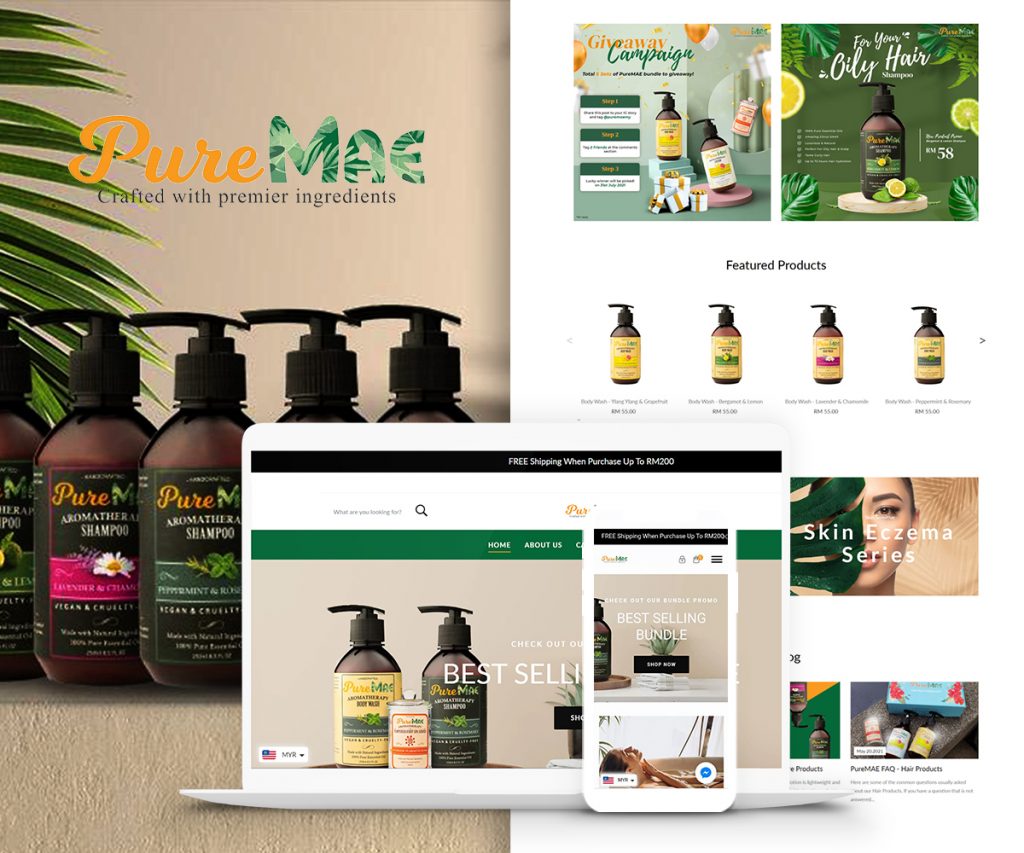 PureMae website preview | Digital Marketing Service in Malaysia - MYSense