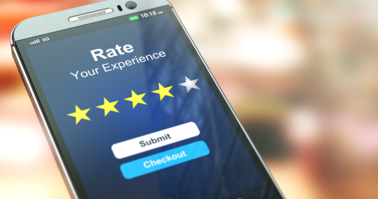 Phone displaying rate your experience out of 5 | Digital and Influencer Marketing Agency in Malaysia - MYSense