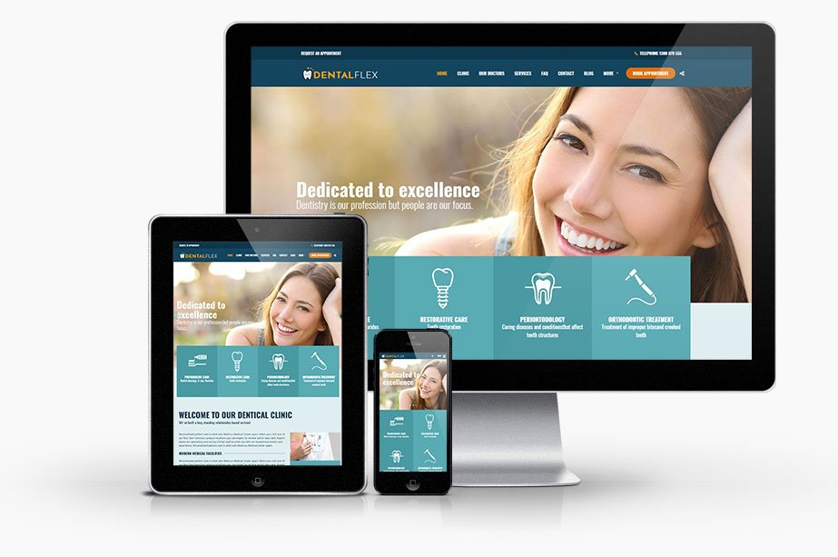 DentalFlex responsive website preview on different devices | Digital and Influencer Marketing Agency in Malaysia - MYSense